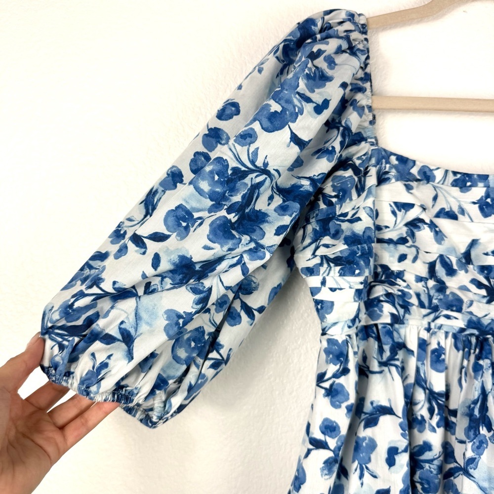 Abercrombie & Fitch Emerson Poplin Puff Sleeve floral Mini Dress size M - Picture 5 of 10